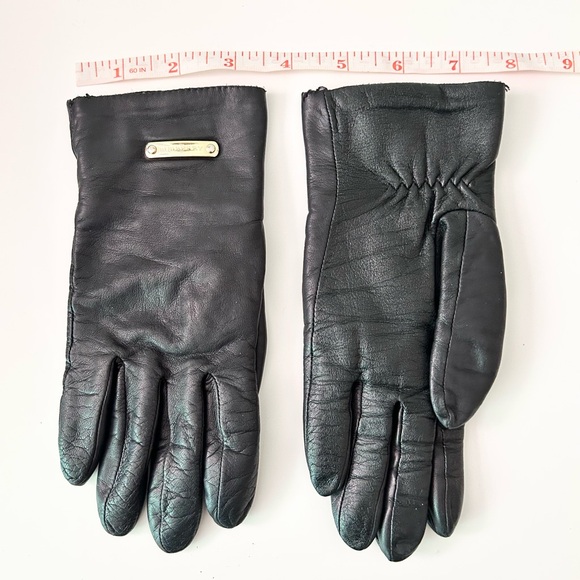 BURBERRY Authentic Women's 100% Sheep Leather Gloves Lined 6 1/2 - Picture 11 of 12